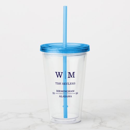 Simple Professional Frosted Wedding Acrylic Tumbler