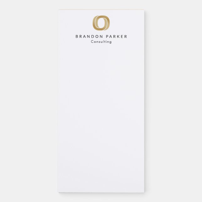 Simple Professional Gold Logo Entrepreneur Magnetic Notepad (Front)