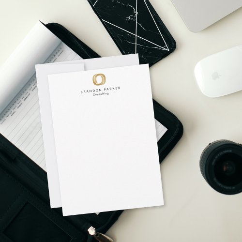 Simple Professional Gold Logo Entrepreneur Note Card