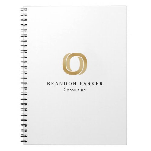 Simple Professional Gold Logo Entrepreneur Notebook