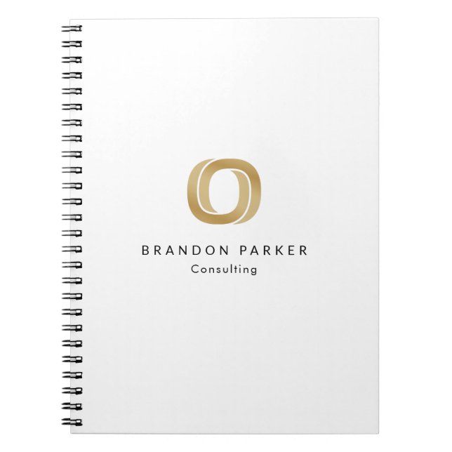 Simple Professional Gold Logo Entrepreneur Notebook (Front)