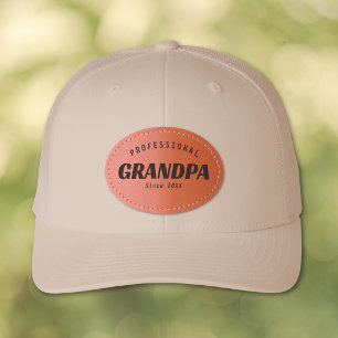 Simple Professional Grandpa Since Leather Patch Hat