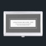 Simple Professional Gray Business Card Case<br><div class="desc">Simple modern professional design with personalized name,  title,  company or custom text in classic block typography on a gray background. Personalize for your custom use.</div>