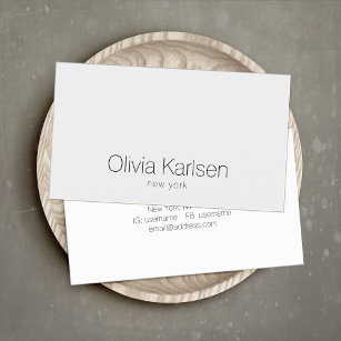 Simple Professional Gray Grey  Modern Business Card