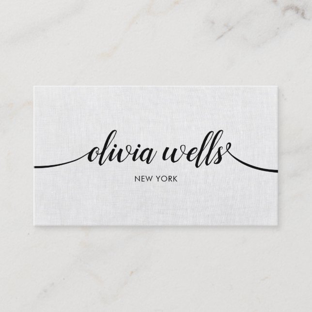 Simple Professional Gray Handwritten Script Business Card (Front)