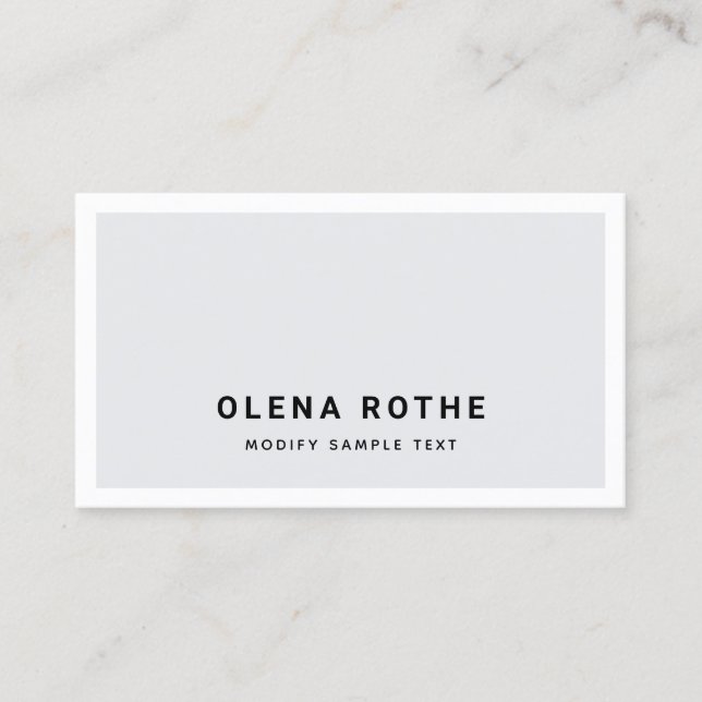 Simple Professional Gray White Boder Calling Card (Front)