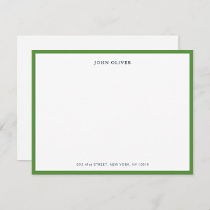 Simple Professional Green border flat Note Card