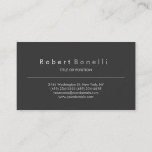 Simple Professional Grey Business Card