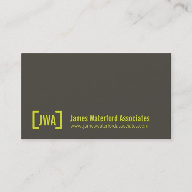 Simple professional grey & lime business cards (Front)