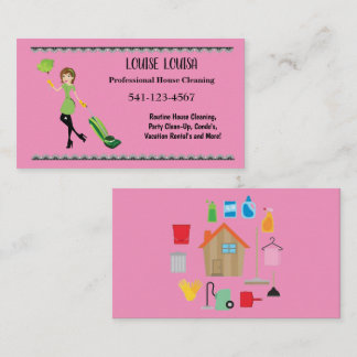 Simple Professional House Cleaning Business Cards