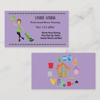 Simple Professional House Cleaning Business Cards