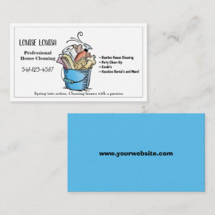Simple Professional House Cleaning Business Cards