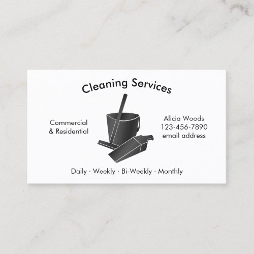 Simple Professional House Cleaning Services Business Card