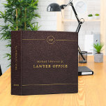 Simple professional lawyer attorney burgundy<br><div class="desc">Elegant dark burgundy leather look texture and faux gold monogrammed modern binder for consultant,  attorney at law,  business corporate administrative office,  construction,  legal,  tax or financial advisors or real estate company.</div>