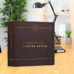 Simple professional lawyer attorney burgundy  3 ring binder<br><div class="desc">Elegant dark burgundy leather look texture and faux gold monogrammed modern binder for consultant,  attorney at law,  business corporate administrative office,  construction,  legal,  tax or financial advisors or real estate company.</div>