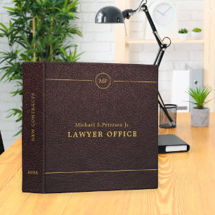 Simple professional lawyer attorney burgundy  3 ring binder