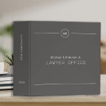 Simple professional lawyer attorney monogrammed<br><div class="desc">Elegant dark grey charcoal and white monogrammed modern binder for consultant,  attorney at law,  business corporate administrative office,  construction,  legal,  tax or financial advisors or real estate company.</div>