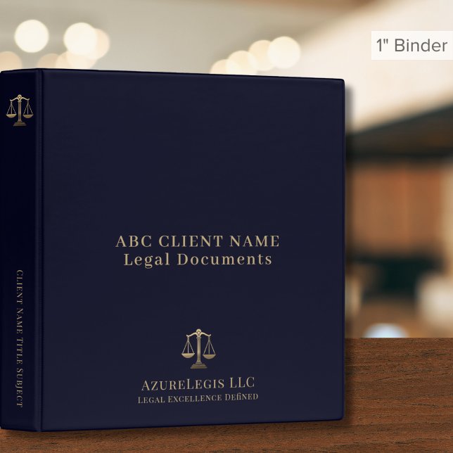 Simple Professional Lawyer Attorney Navy Blue 3 Ring Binder (Creator Uploaded)