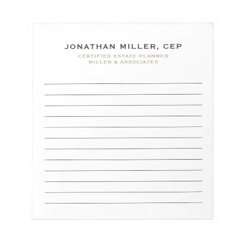 Simple Professional Lined Notepad