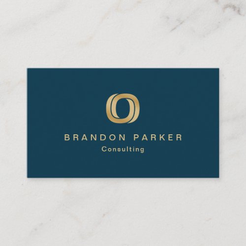 Simple Professional Logo on Navy Blue Business Card