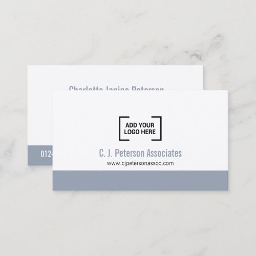 Simple professional logo silver gray white QR code Business Card