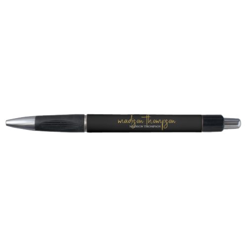 Simple Professional Luxury Black Gold Script Pen