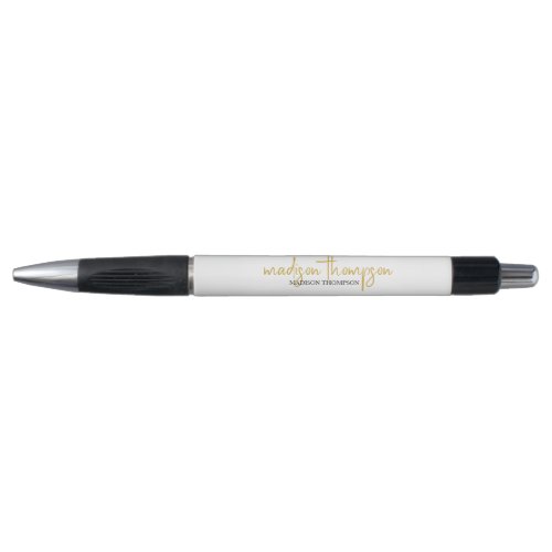 Simple Professional Luxury White Gold Script Pen