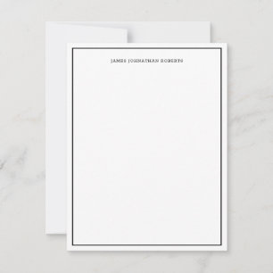 Simple Professional Modern Black Border Note Card