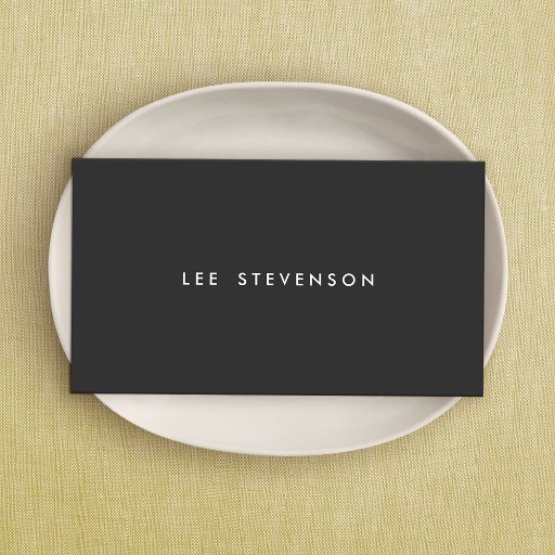 Customizable Simple Minimalist Plain Black Modern Professional Business Cards