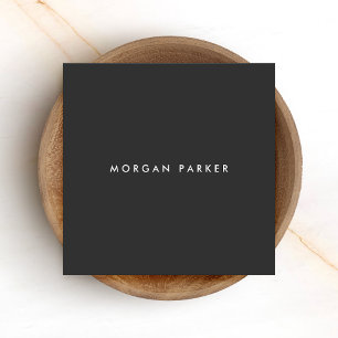 Simple Professional Modern Black Square Business Card