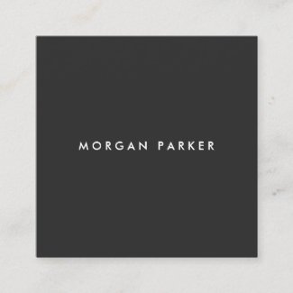 Simple Professional Modern Black Square Square Business Card