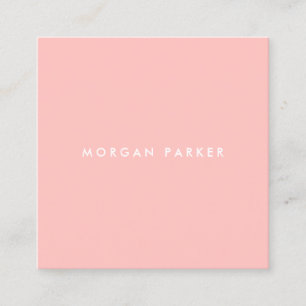 Simple Professional Modern Blush Pink Square Business Card