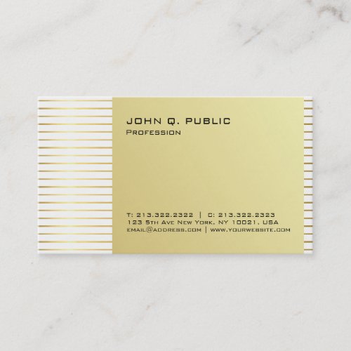 Simple Professional Modern Gold Signature UV Matte Business Card