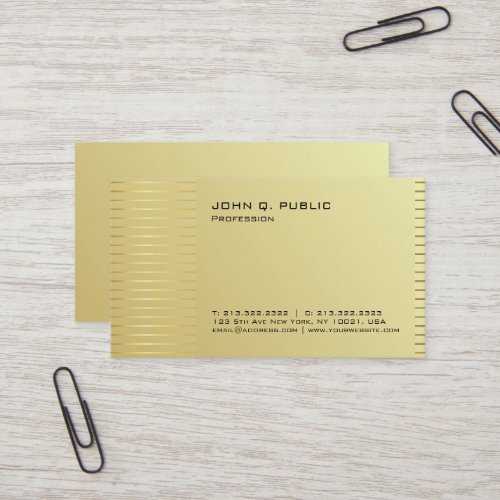 Simple Professional Modern Gold Signature UV Matte Business Card