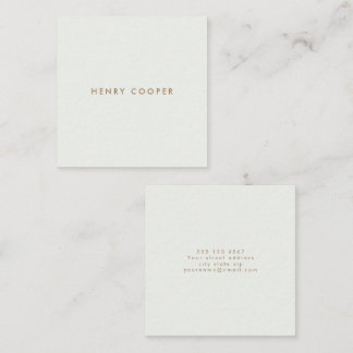 Simple Professional Modern Light Grey Square Business Card