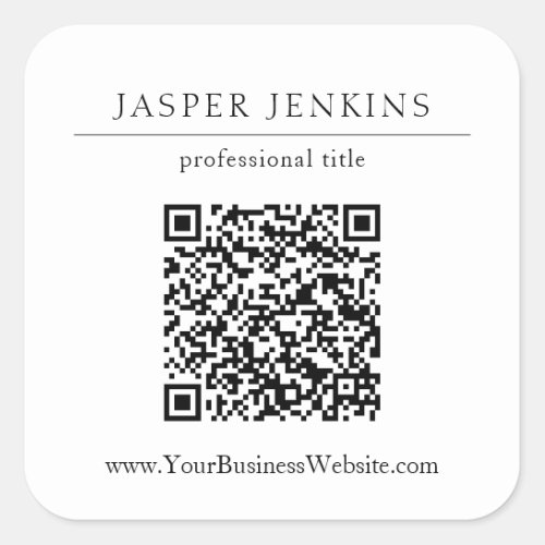 Simple Professional Modern QR Code Business Square Sticker