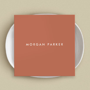 Simple Professional Modern Terracotta Square Business Card