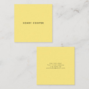 Simple Professional Modern Yellow Square Business Card