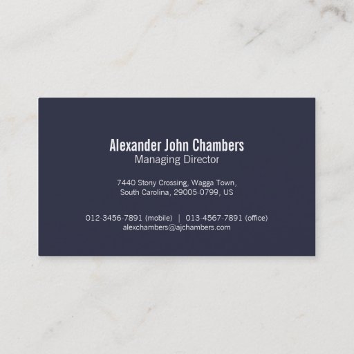 Customizable Simple professional navy business cards
