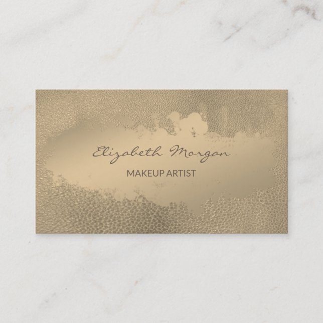 Simple Professional ,Paint Stroke, Leather Look Business Card (Front)