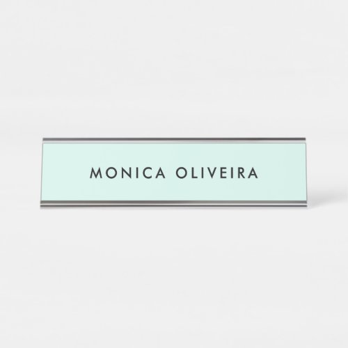 Simple Professional Pastel Green Desk Name Plate