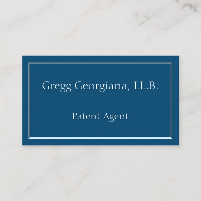 Simple & Professional Patent Agent Business Card (Front)
