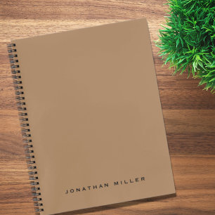 Simple Professional Personalized Name   Brown Notebook