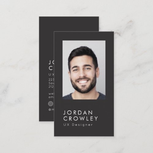 Simple Professional Photo Minimalist Modern Business Card