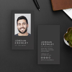 Simple Professional Photo Minimalist Modern Business Card