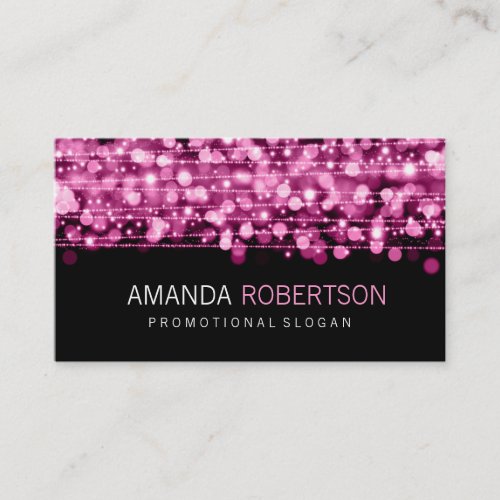 Simple Professional Pink Lights &amp; Sparkles Business Cards