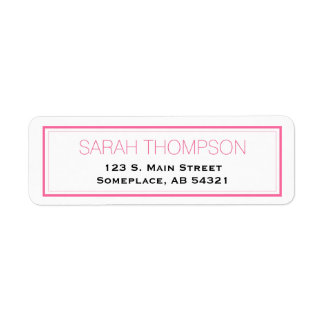 Simple Professional Pink Stripe Border Labels