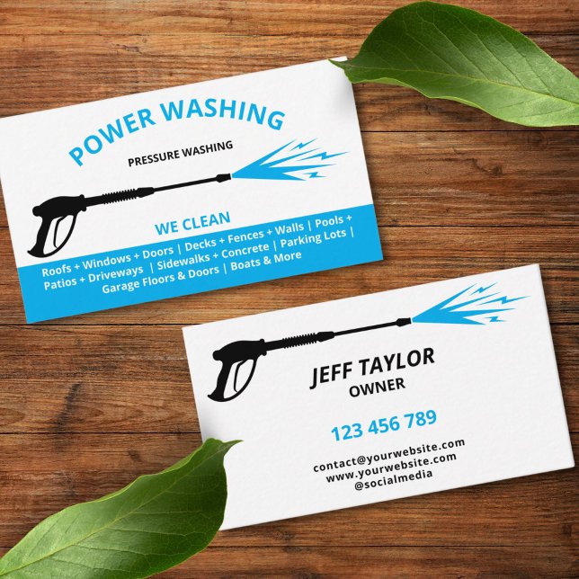 Simple Professional Pressure Washing Power Washing Business Card (Creator Uploaded)