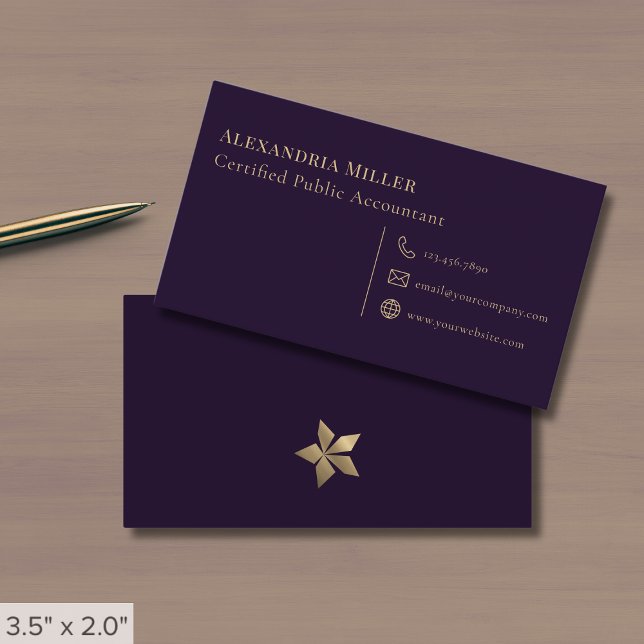 Simple Professional Purple Business Card (Creator Uploaded)