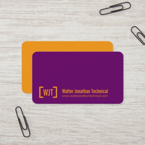 Simple professional purple orange business cards